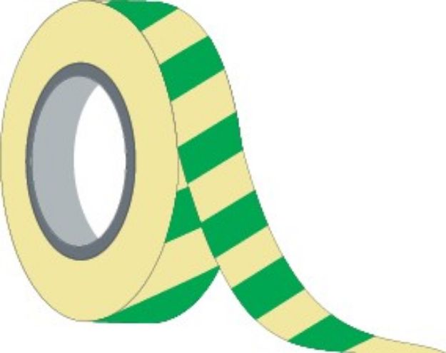 Photoluminescent self-adhesive vinyl roll with green stripes